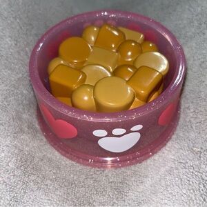 Build A Bear Promise Pets Dog Cat Pet Food Dish Bowl PINK Reversible Food Water